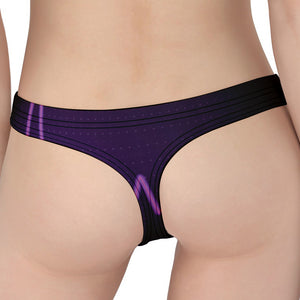 Purple Heartbeat Print Women's Thong