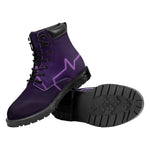 Purple Heartbeat Print Work Boots