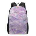 Purple Holographic Print 17 Inch Backpack