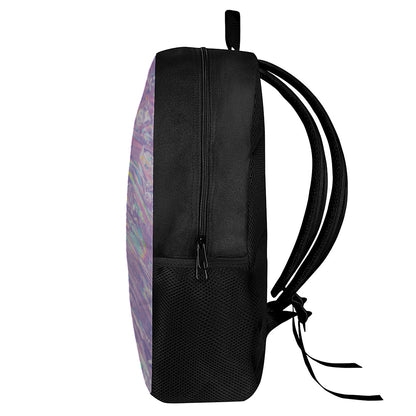 Purple Holographic Print 17 Inch Backpack
