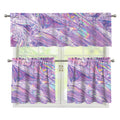 Purple Holographic Print 3 Piece Kitchen Curtains