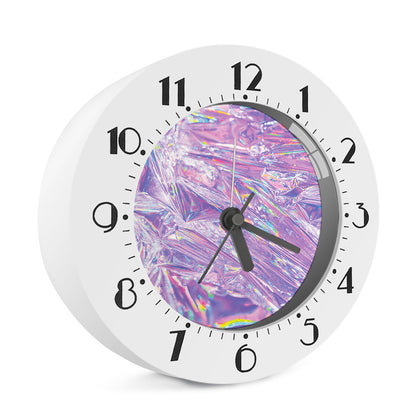 Purple Holographic Print Alarm Clock
