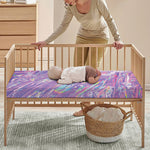 Purple Holographic Print Baby Crib Sheet