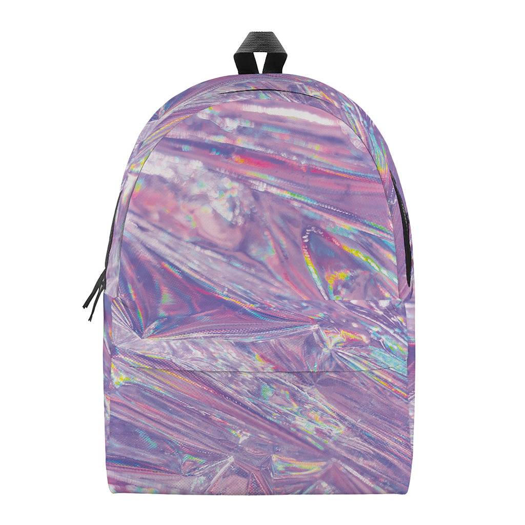 Purple Holographic Print Backpack