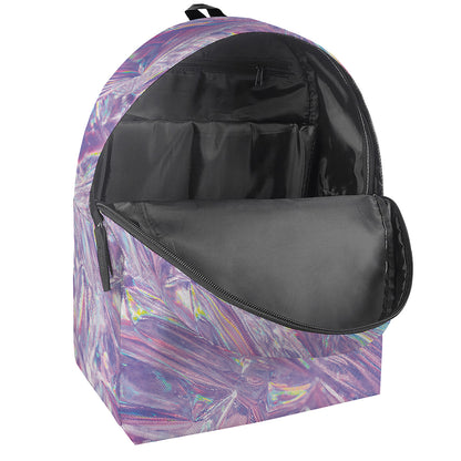 Purple Holographic Print Backpack