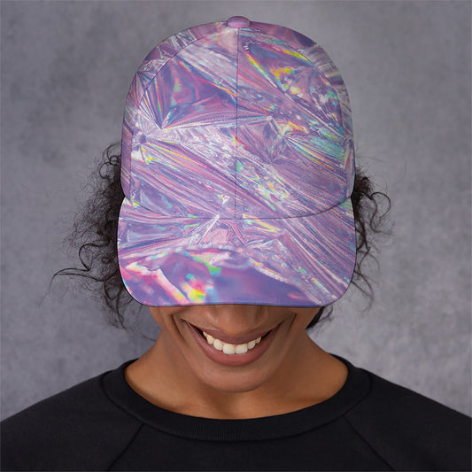 Purple Holographic Print Baseball Cap