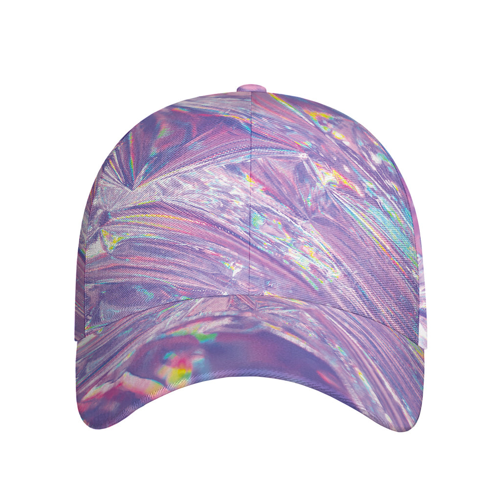 Purple Holographic Print Baseball Cap
