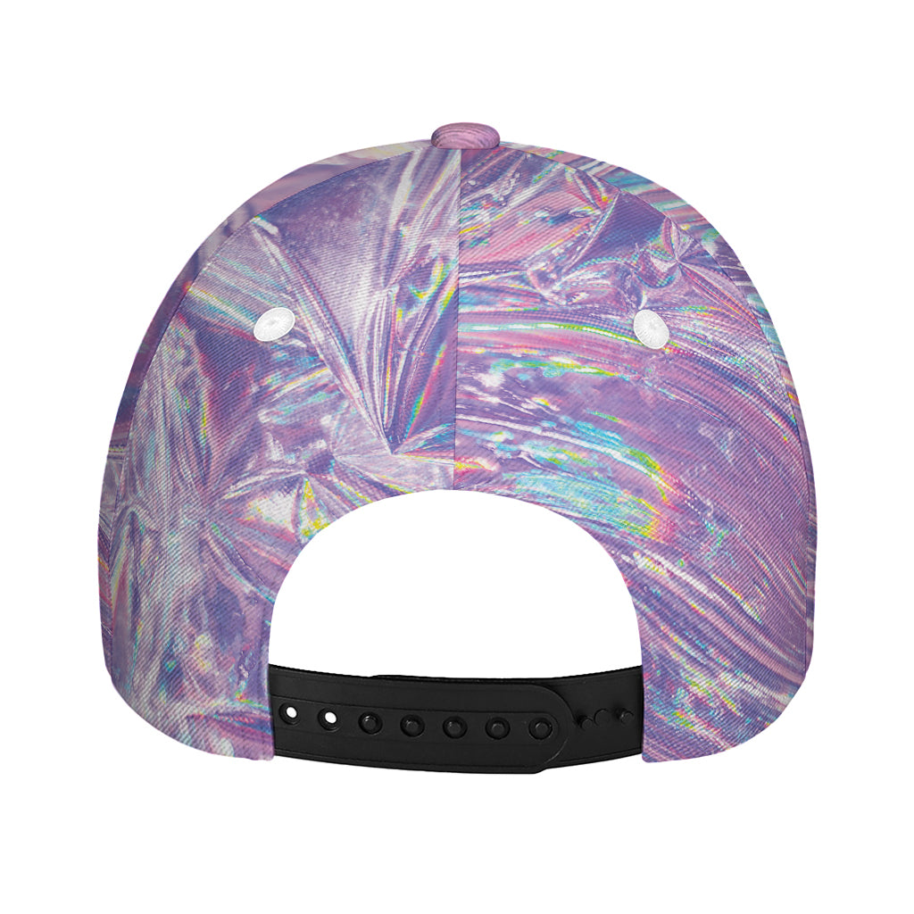 Purple Holographic Print Baseball Cap