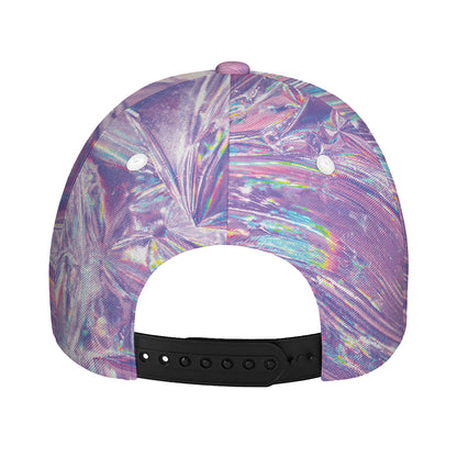 Purple Holographic Print Baseball Cap