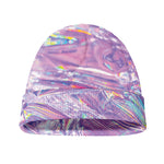 Purple Holographic Print Beanie
