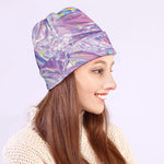 Purple Holographic Print Beanie