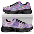 Purple Holographic Print Black Chunky Shoes