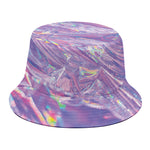 Purple Holographic Print Bucket Hat