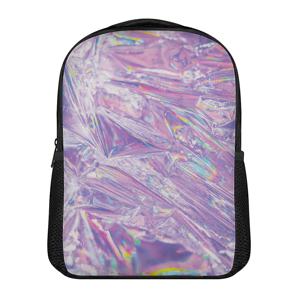 Purple Holographic Print Casual Backpack