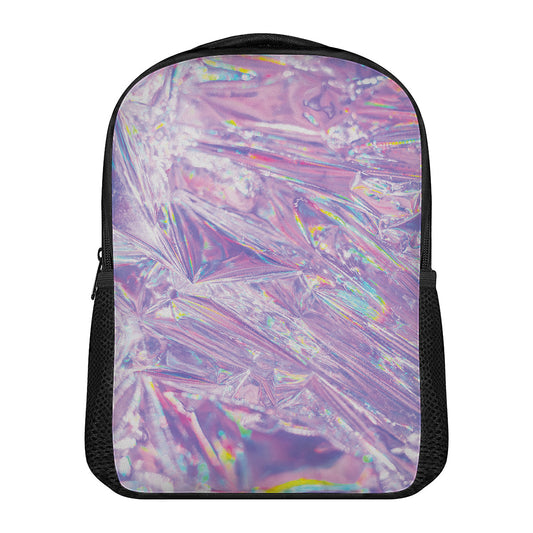 Purple Holographic Print Casual Backpack