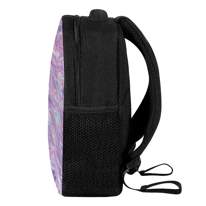 Purple Holographic Print Casual Backpack