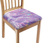 Purple Holographic Print Chair Cushion Cover