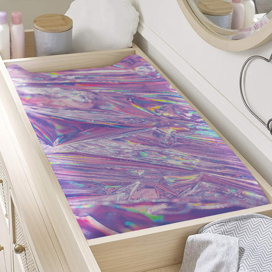 Purple Holographic Print Changing Pad Cover