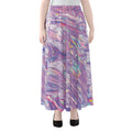 Purple Holographic Print Chiffon Maxi Skirt