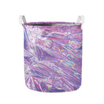Purple Holographic Print Collapsible Laundry Basket