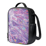 Purple Holographic Print Crossbody Lunch Bag