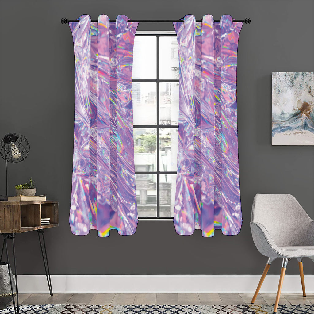 Purple Holographic Print Curtain