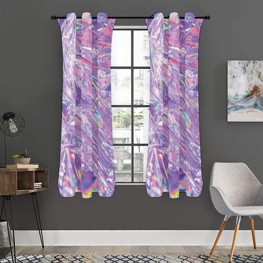 Purple Holographic Print Curtain