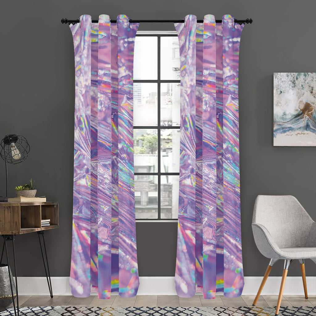 Purple Holographic Print Curtain