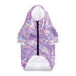 Purple Holographic Print Dog Zip Up Hoodie