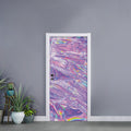 Purple Holographic Print Door Sticker