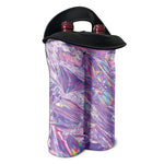 Purple Holographic Print Double Neoprene Wine Tote