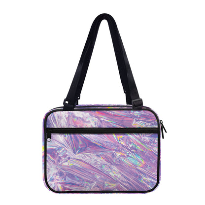 Purple Holographic Print Double Strap Bible Bag