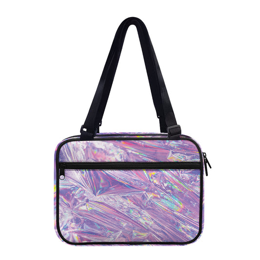 Purple Holographic Print Double Strap Bible Bag