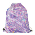 Purple Holographic Print Drawstring Bag