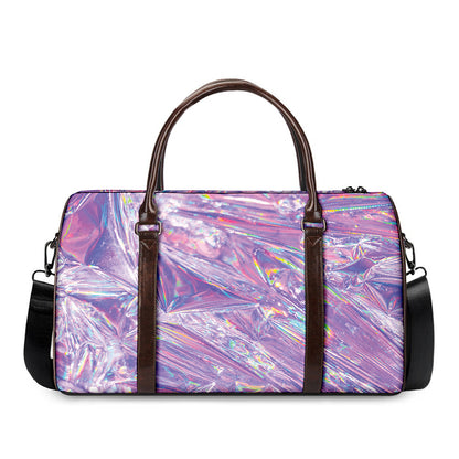 Purple Holographic Print Duffle Bag