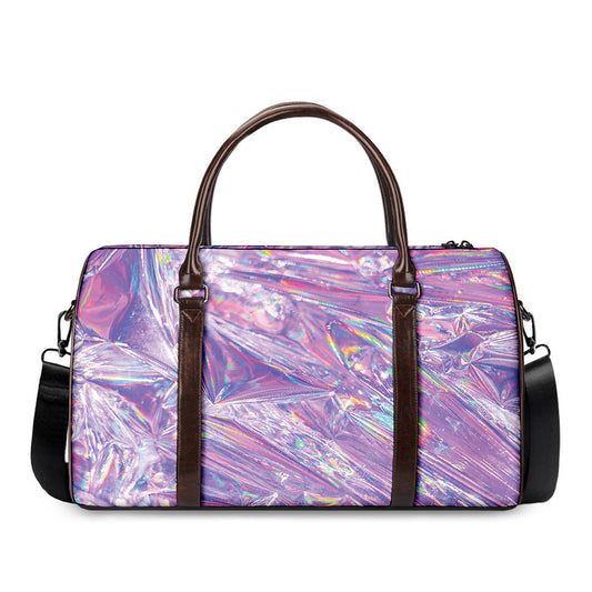 Purple Holographic Print Duffle Bag