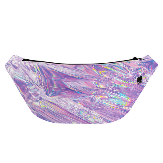 Purple Holographic Print Fanny Pack