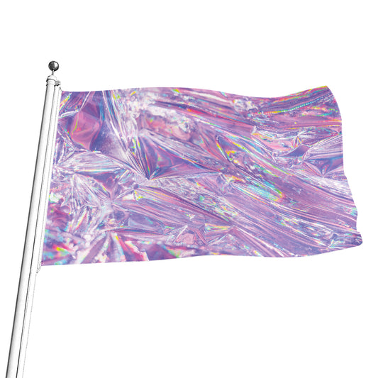 Purple Holographic Print Flag