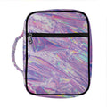 Purple Holographic Print Front Pocket Bible Bag