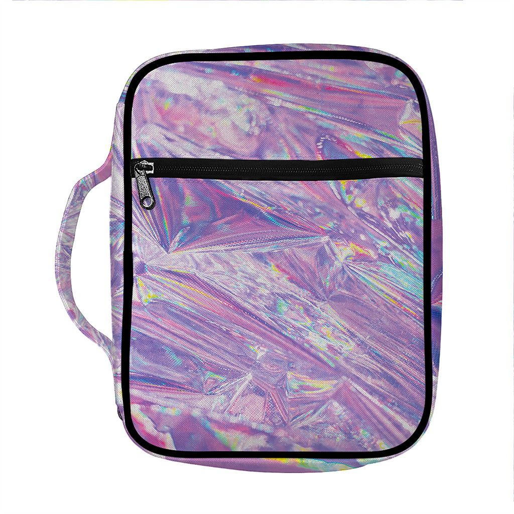 Purple Holographic Print Front Pocket Bible Bag