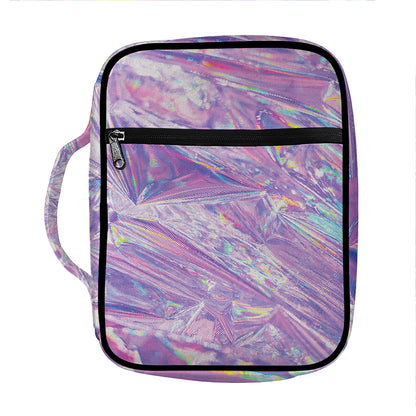 Purple Holographic Print Front Pocket Bible Bag
