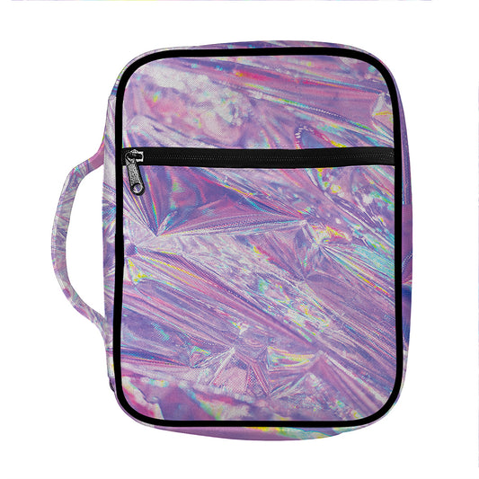 Purple Holographic Print Front Pocket Bible Bag