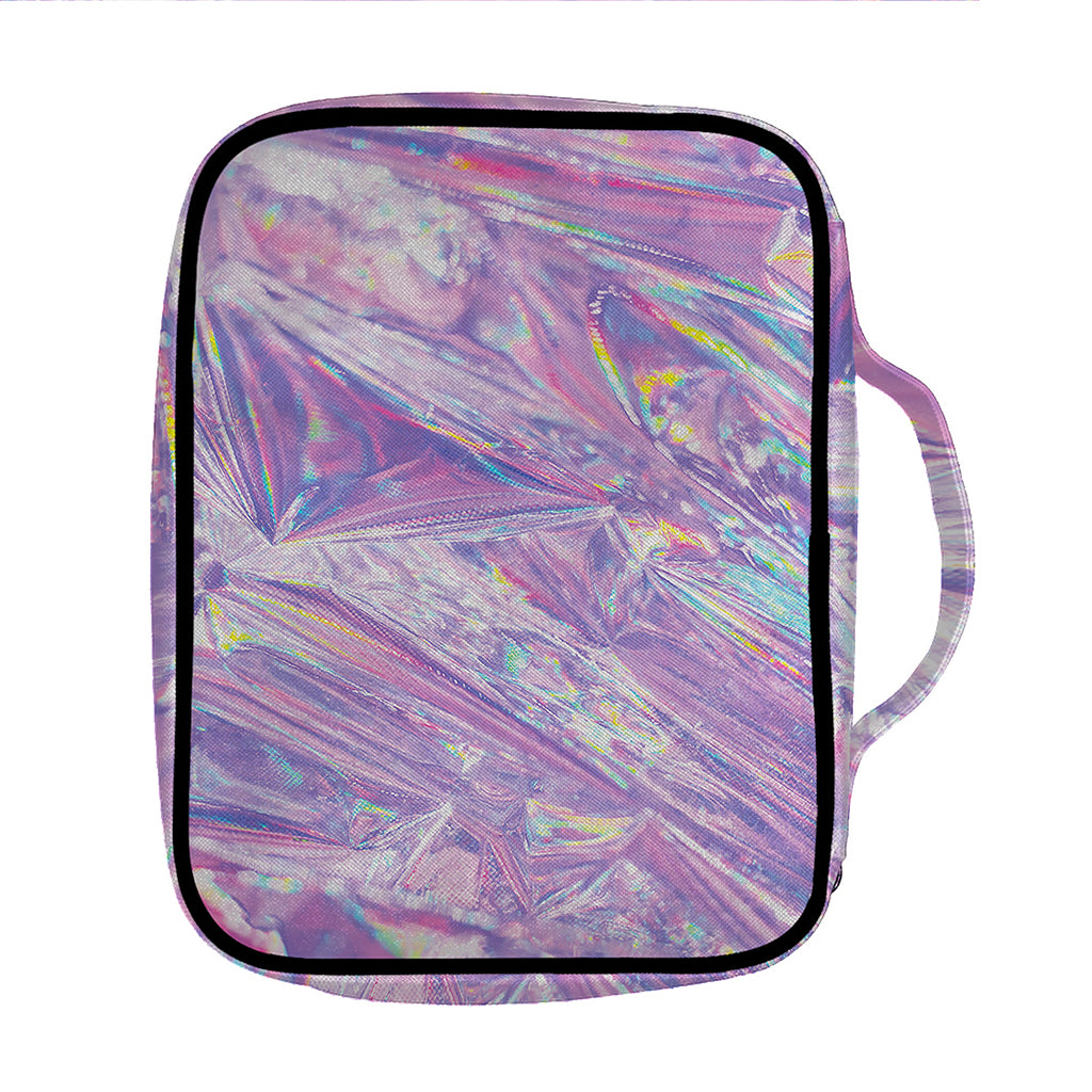 Purple Holographic Print Front Pocket Bible Bag