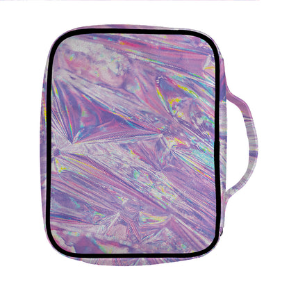 Purple Holographic Print Front Pocket Bible Bag