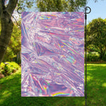 Purple Holographic Print Garden Flag