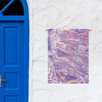 Purple Holographic Print Garden Flag