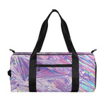Purple Holographic Print Gym Bag