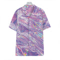 Purple Holographic Print Hawaiian Shirt