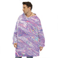 Purple Holographic Print Hoodie Blanket