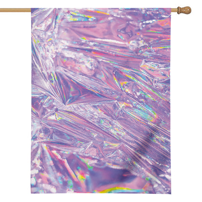 Purple Holographic Print House Flag